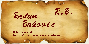 Radun Baković vizit kartica
